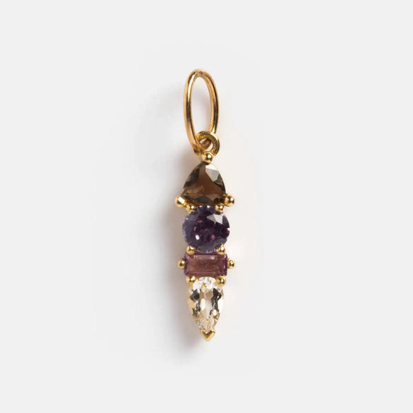 Stainless Steel Birthstone Zircon Necklace Pendant With Vacuum Electroplated 18K Gold