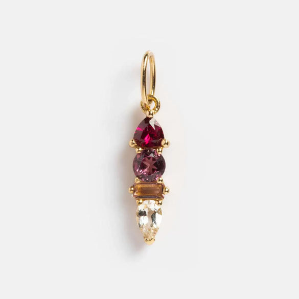 Stainless Steel Birthstone Zircon Necklace Pendant With Vacuum Electroplated 18K Gold