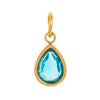 Stainless Steel Birthstone Zircon Necklace Pendant With Vacuum Electroplated 18K Gold