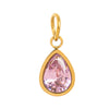 Stainless Steel Birthstone Zircon Necklace Pendant With Vacuum Electroplated 18K Gold