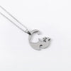 Stainless Steel Black And White Cat Pair Hug Splicing Pendant Necklace With Electroplated Titanium Steel Geometric Design For Unisex