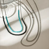 Stainless Steel Black Onyx Turquoise Clavicle Necklace With Electroplating