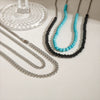 Stainless Steel Black Onyx Turquoise Clavicle Necklace With Electroplating