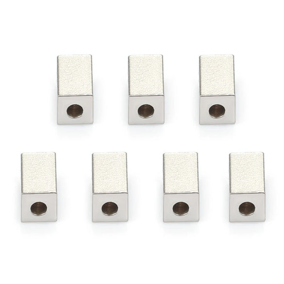 Stainless Steel Block Beaded Through Hole Jewelry Electroplated For Men And Women Diy