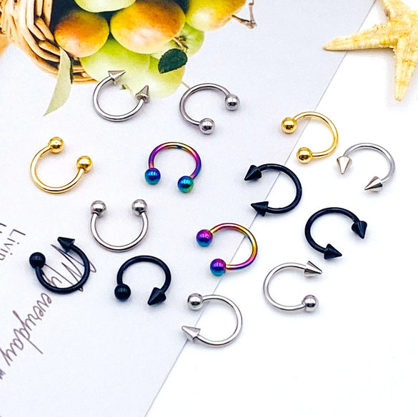 Stainless Steel Body Piercing Jewelry Cshaped Electroplated Unisex