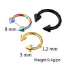 Stainless Steel Body Piercing Jewelry Cshaped Electroplated Unisex