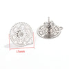 Stainless Steel Bohemian Geometric Cut Out Pattern Electroplated Diy Handmade Ear Hook Hanging Vacuum Earrings Jewelry Accessories