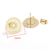 Stainless Steel Bohemian Geometric Cut Out Pattern Electroplated Diy Handmade Ear Hook Hanging Vacuum Earrings Jewelry Accessories