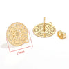 Stainless Steel Bohemian Geometric Cut Out Pattern Electroplated Diy Handmade Ear Hook Hanging Vacuum Earrings Jewelry Accessories