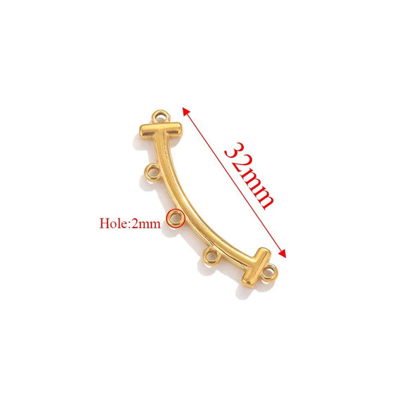 Stainless Steel Bohemian Multistrand Porous Curved Connector Totem Pattern Diy Jewelry Making Supplies Accessories With Electroplating