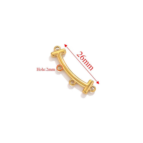 Stainless Steel Bohemian Multistrand Porous Curved Connector Totem Pattern Diy Jewelry Making Supplies Accessories With Electroplating