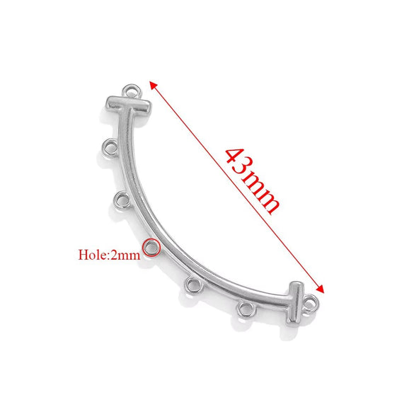 Stainless Steel Bohemian Multistrand Porous Curved Connector Totem Pattern Diy Jewelry Making Supplies Accessories With Electroplating