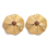 Stainless Steel Bohemian Natural Stone Pendant Earrings Necklace Pendant With Hirback Pattern And Electroplating Treatment