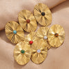 Stainless Steel Bohemian Natural Stone Pendant Earrings Necklace Pendant With Hirback Pattern And Electroplating Treatment