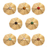 Stainless Steel Bohemian Natural Stone Pendant Earrings Necklace Pendant With Hirback Pattern And Electroplating Treatment