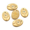 Stainless Steel Bohemian Oval Floral Pendant Jewelry Accessories With 18K Electroplating