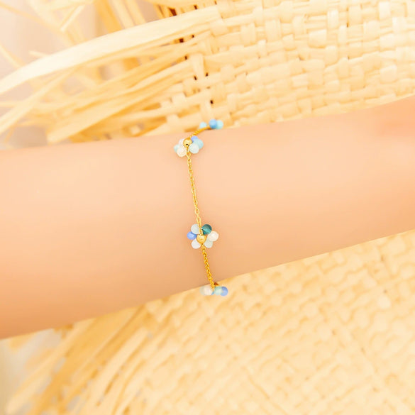 Stainless Steel Bohemian Style Geometric Beads Electroplated Women's Bracelet