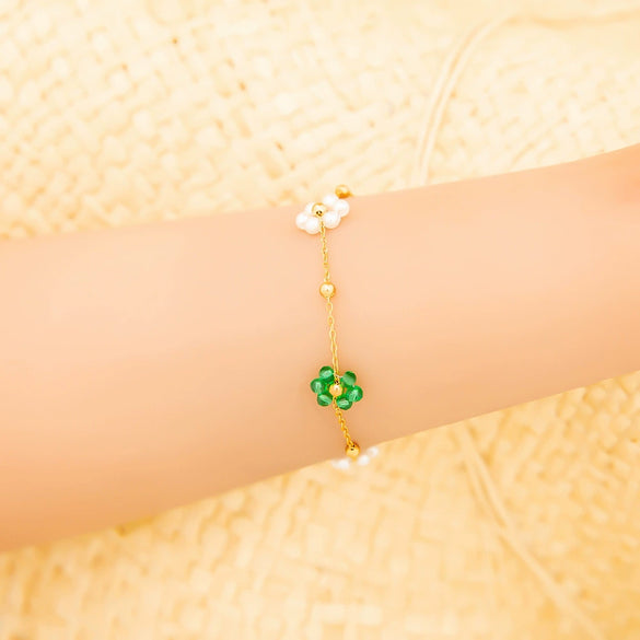 Stainless Steel Bohemian Style Geometric Beads Electroplated Women's Bracelet