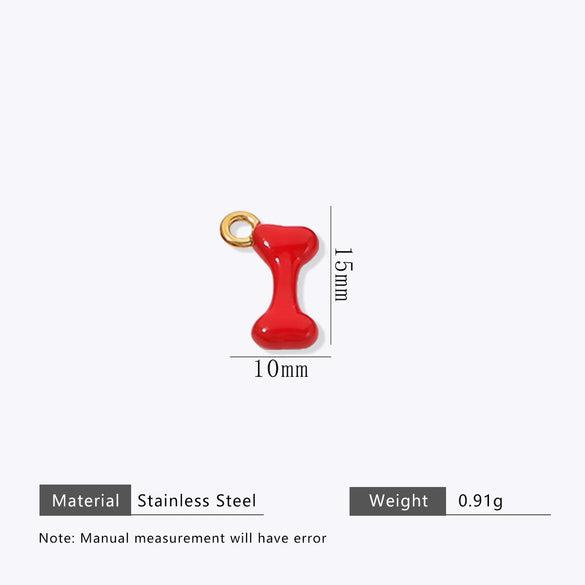 Stainless Steel Bone Shape Pendant Oil Dripping Craft Jewelry Diy Accessories