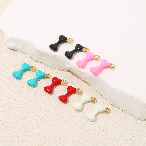 Stainless Steel Bone Shape Pendant Oil Dripping Craft Jewelry Diy Accessories