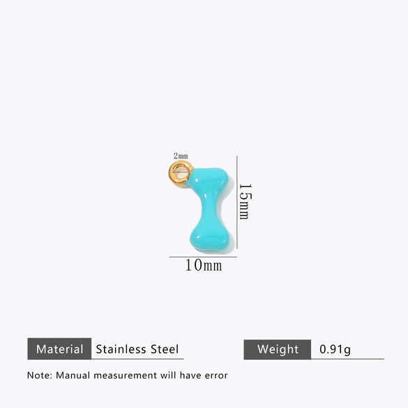 Stainless Steel Bone Shape Pendant Oil Dripping Craft Jewelry Diy Accessories