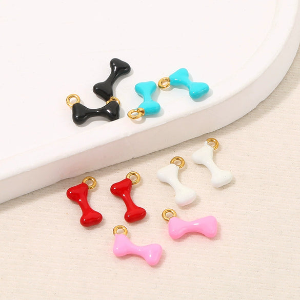 Stainless Steel Bone Shape Pendant Oil Dripping Craft Jewelry Diy Accessories