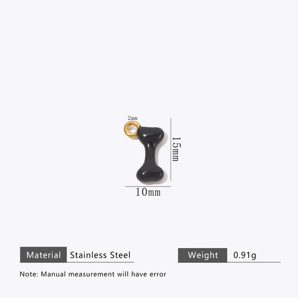 Stainless Steel Bone Shape Pendant Oil Dripping Craft Jewelry Diy Accessories