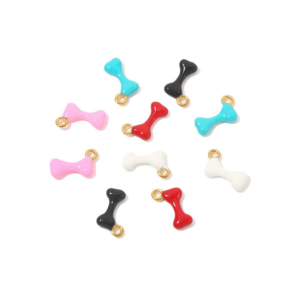 Stainless Steel Bone Shape Pendant Oil Dripping Craft Jewelry Diy Accessories