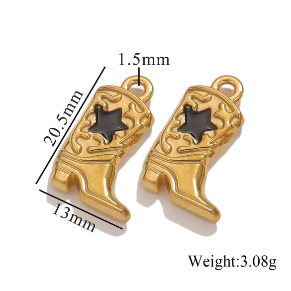 Stainless Steel Boots Pendant Vacuum Plated Necklace Bracelet Diy Accessories