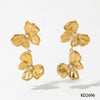 Stainless Steel Bow Butterfly Zircon Earrings Retro Creative Design Electroplating