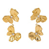 Stainless Steel Bow Butterfly Zircon Earrings Retro Creative Design Electroplating