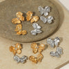 Stainless Steel Bow Butterfly Zircon Earrings Retro Creative Design Electroplating