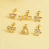 Stainless Steel Bow Earrings For Women Electroplated Geometric Design