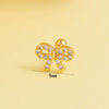 Stainless Steel Bow Earrings For Women Electroplated Geometric Design