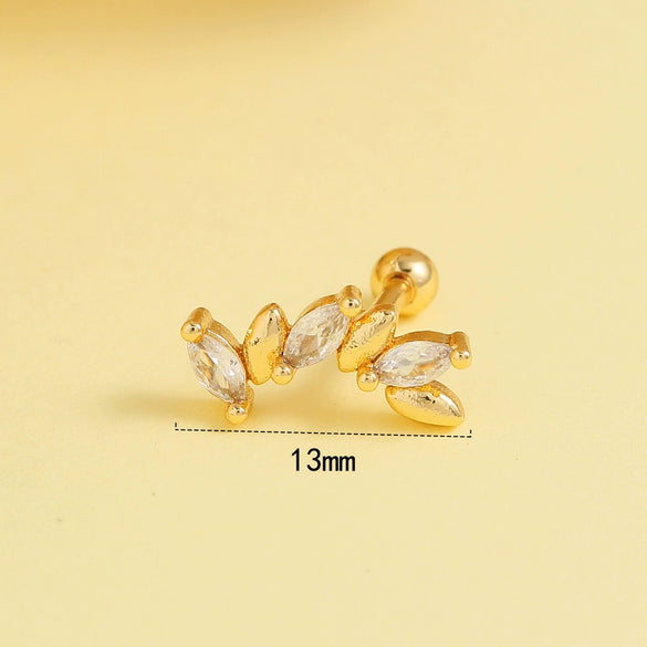 Stainless Steel Bow Earrings For Women Electroplated Geometric Design