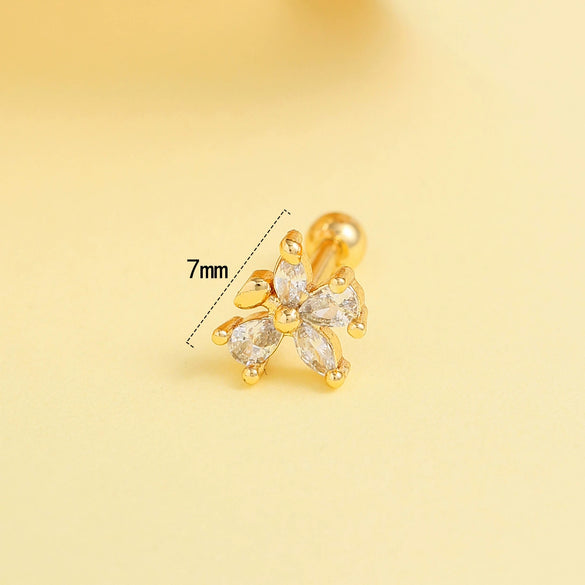 Stainless Steel Bow Earrings For Women Electroplated Geometric Design