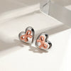 Stainless Steel Bow Earrings Jewelry With Electroplating And Love Paint Design For Women