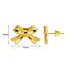 Stainless Steel Bow Geometric Electroplated Earrings For Women