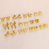 Stainless Steel Bow Geometric Electroplated Earrings For Women