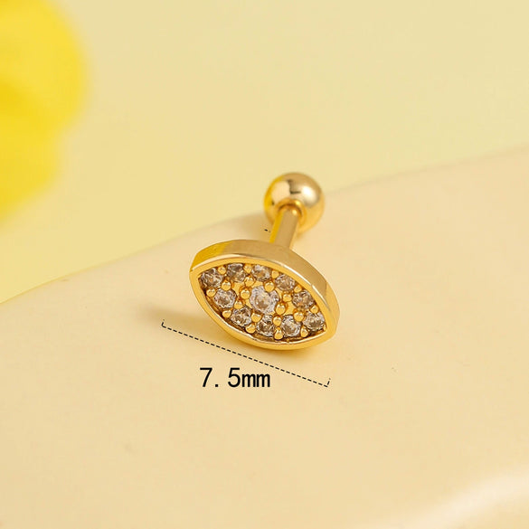 Stainless Steel Bow Geometric Flower Women's Electroplated Earrings