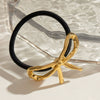Stainless Steel Bow Hair Loop Headwear High Elasticity Geometric Electroplated Hair Accessories