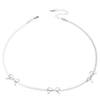 Stainless Steel Bow Jewelry Set With Electroplating Earrings Necklaces Ring For Women