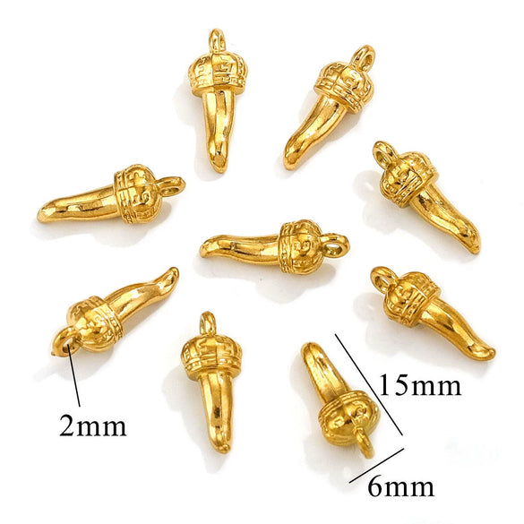 Stainless Steel Bow Leaves Pendant Accessories For Necklace And Bracelet Making Electroplated Waterproof