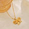 Stainless Steel Bow Necklace Handmade Polished Electroplated Women's Style