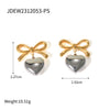 Stainless Steel Bow Pendant Earrings Electroplated For Women