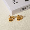 Stainless Steel Bow Pendant Earrings Electroplated For Women