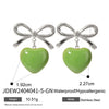 Stainless Steel Bow Shaped Dripping Oil Earrings Jewelry For Women