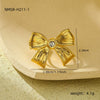 Stainless Steel Bow Tie Fashion Women's Jewelry Necklace Earrings Ring Suit With Electroplating