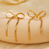 Stainless Steel Bow Women's Earrings 18K Gold Plated Electroplated