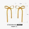 Stainless Steel Bow Women's Earrings 18K Gold Plated Electroplated